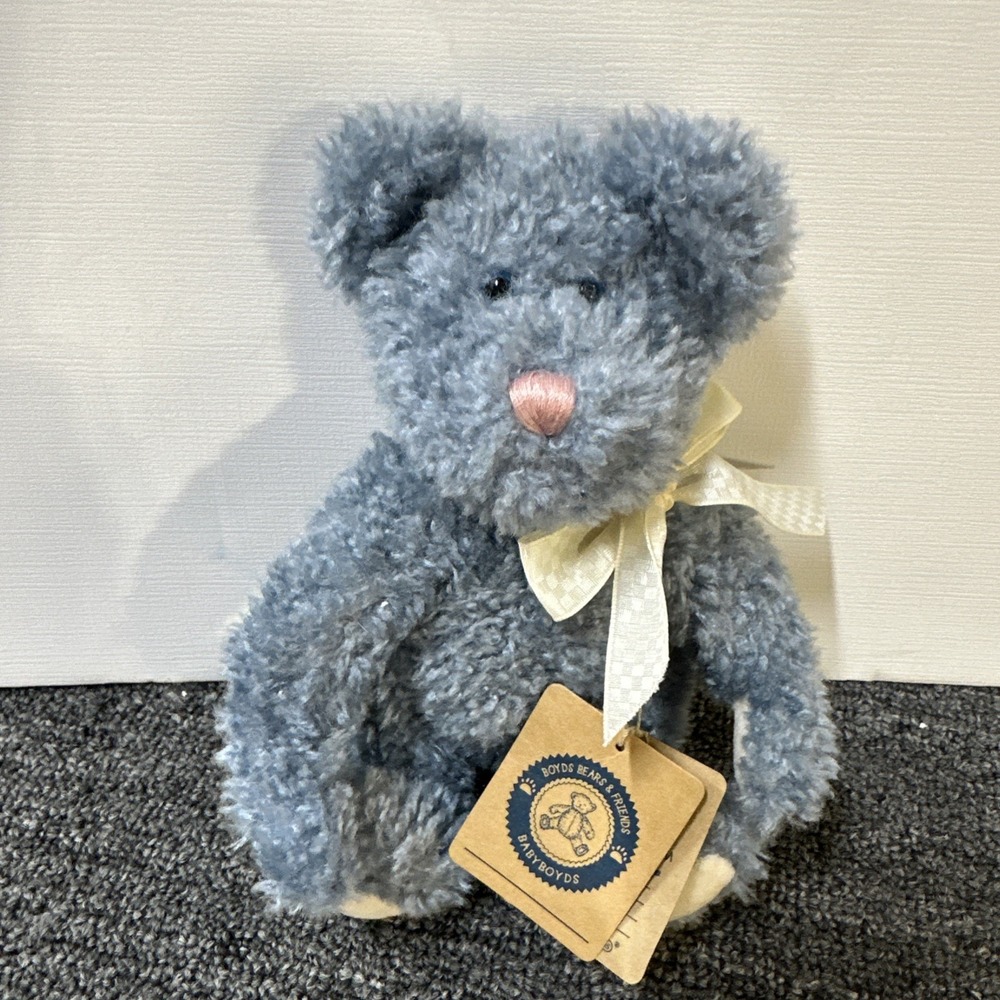 Boyds Bears 9" Periwinkle P. Snicklefritz Plush Curly Blue Teddy Baby Boyds Tags
